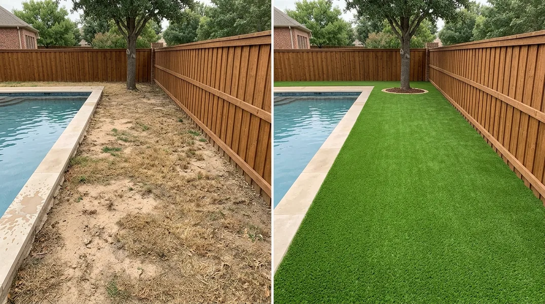 Result artificial grass installation in Fort Worth - Fort Worth Turf Installation