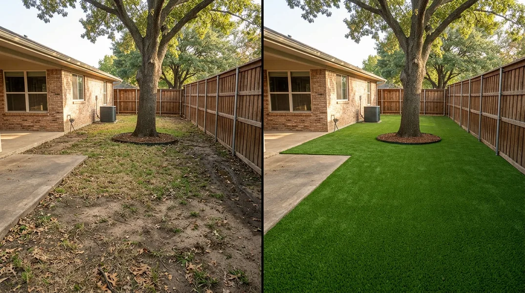 Result artificial grass installation in Fort Worth - Fort Worth Turf Installation